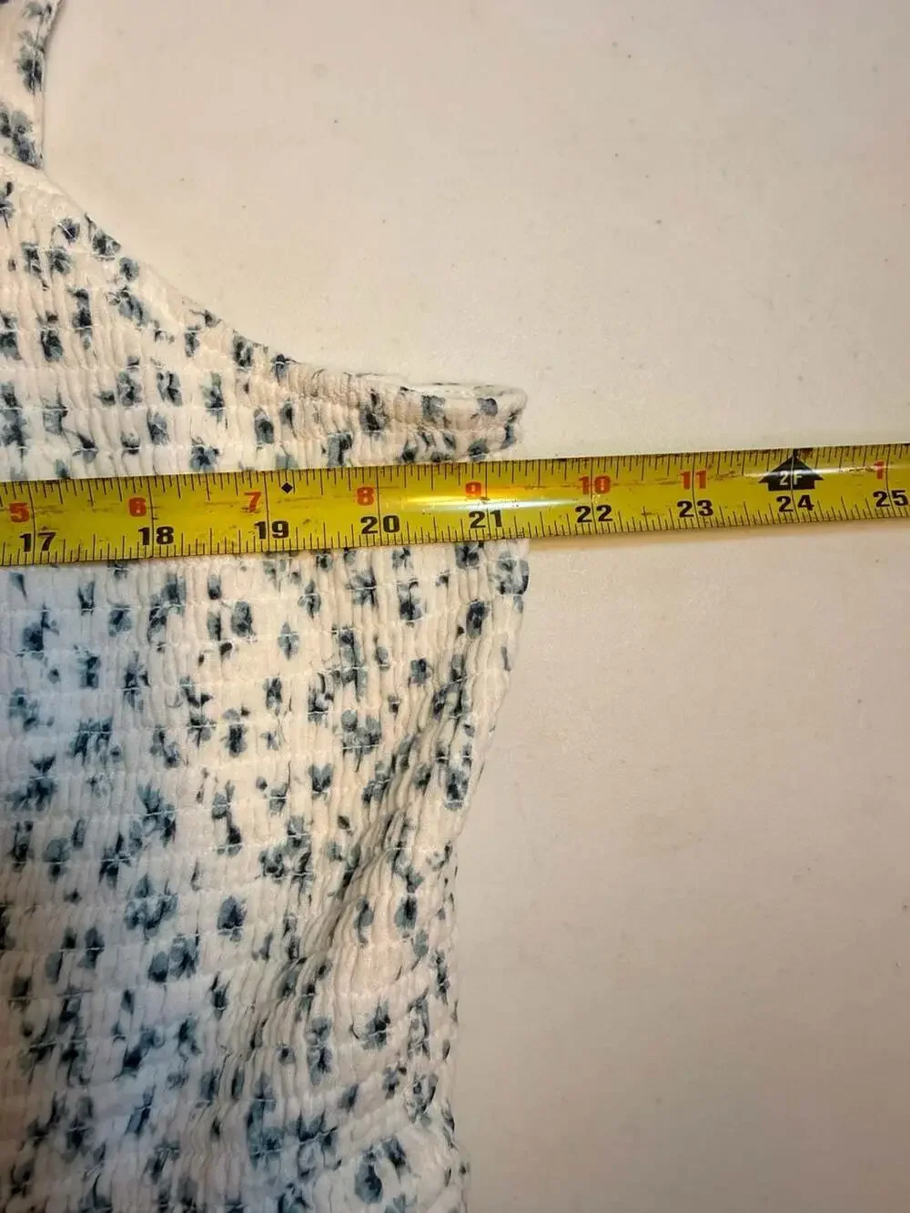 Torrid Smocked Button Down Midi Dress in Blue Floral Gauze - Picture 6 of 7